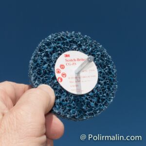 DISQUE DE DÉCAPAGE 100 X 13 MM SUR TIGE 6 MM, BLEU 