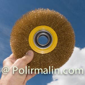 BROSSE CIRCULAIRE 200 x 25 x 32 MM AVEC FILS LAITON Ø 0,30 MM 