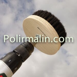 BROSSE À POLIR OU À CIRER Ø 100 MM À TIGE DE 6 MM EN CRIN DE CHEVAL NOIR 